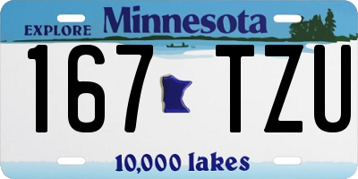 MN license plate 167TZU