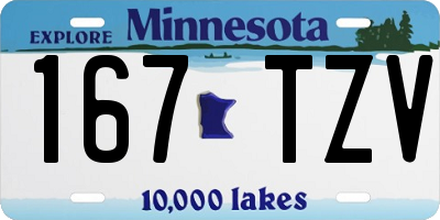 MN license plate 167TZV