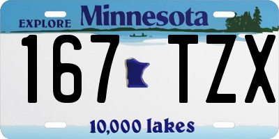 MN license plate 167TZX