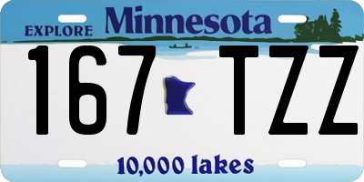 MN license plate 167TZZ