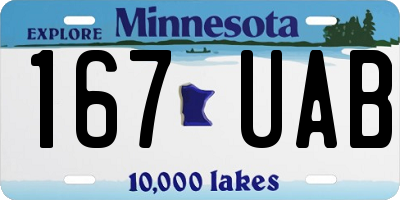 MN license plate 167UAB