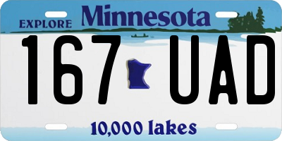 MN license plate 167UAD