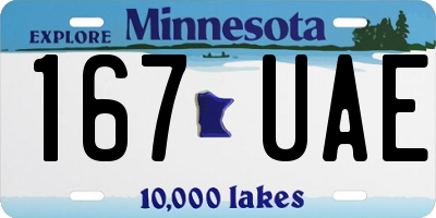 MN license plate 167UAE