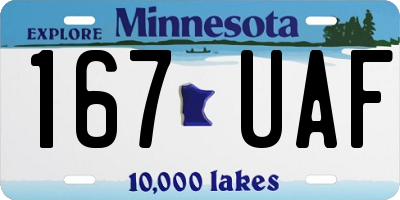 MN license plate 167UAF
