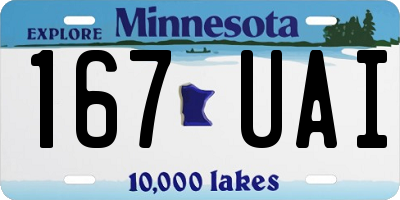 MN license plate 167UAI
