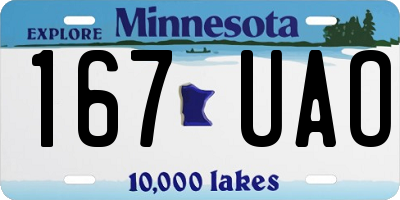 MN license plate 167UAO