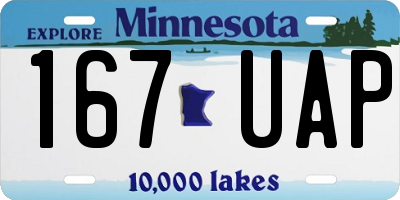 MN license plate 167UAP