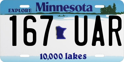 MN license plate 167UAR
