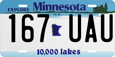 MN license plate 167UAU