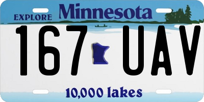 MN license plate 167UAV