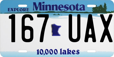 MN license plate 167UAX