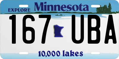MN license plate 167UBA