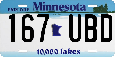 MN license plate 167UBD