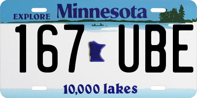 MN license plate 167UBE