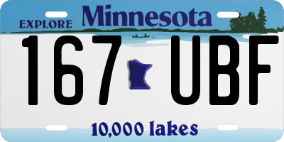 MN license plate 167UBF