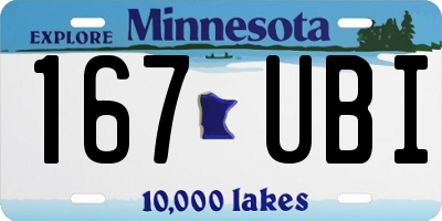 MN license plate 167UBI