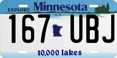 MN license plate 167UBJ