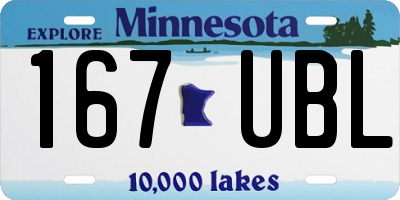 MN license plate 167UBL