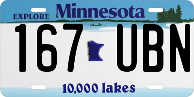 MN license plate 167UBN