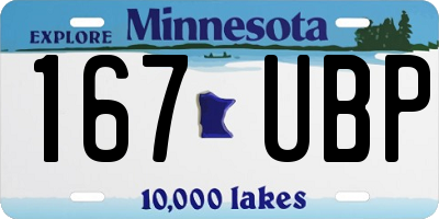 MN license plate 167UBP