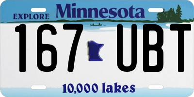 MN license plate 167UBT