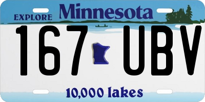 MN license plate 167UBV