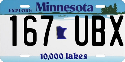 MN license plate 167UBX