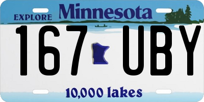 MN license plate 167UBY