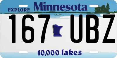 MN license plate 167UBZ