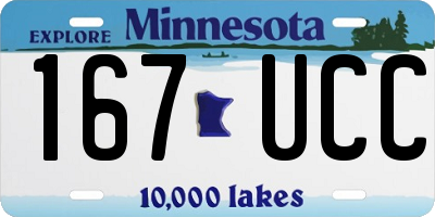 MN license plate 167UCC