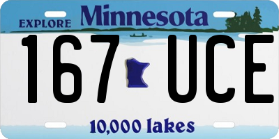 MN license plate 167UCE