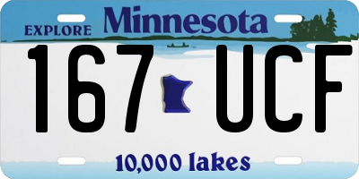 MN license plate 167UCF