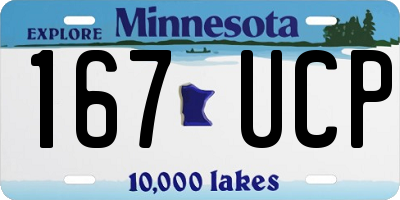 MN license plate 167UCP