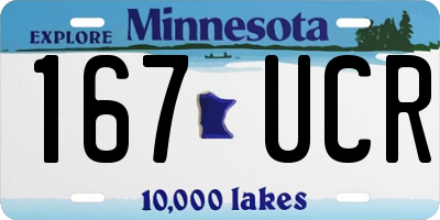 MN license plate 167UCR