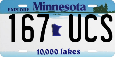 MN license plate 167UCS