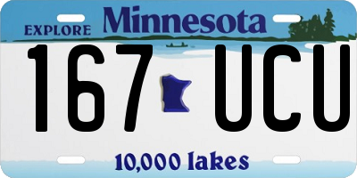 MN license plate 167UCU