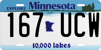 MN license plate 167UCW