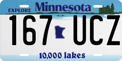 MN license plate 167UCZ