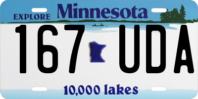 MN license plate 167UDA