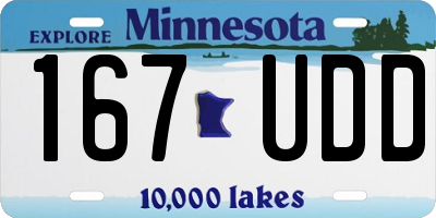 MN license plate 167UDD
