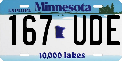 MN license plate 167UDE