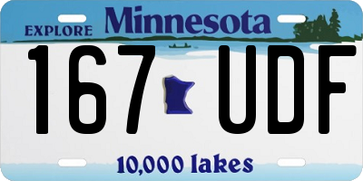 MN license plate 167UDF