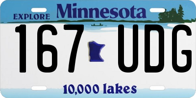 MN license plate 167UDG