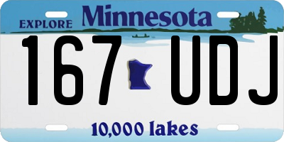MN license plate 167UDJ