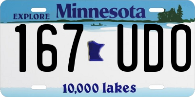 MN license plate 167UDO