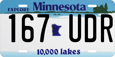 MN license plate 167UDR