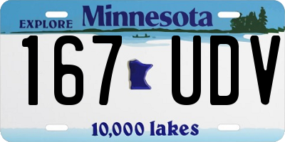 MN license plate 167UDV