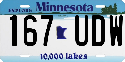 MN license plate 167UDW