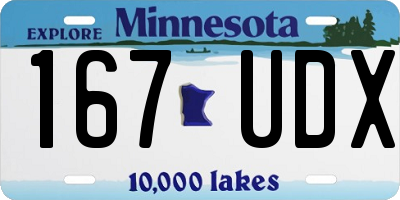 MN license plate 167UDX