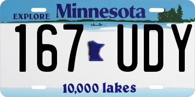MN license plate 167UDY